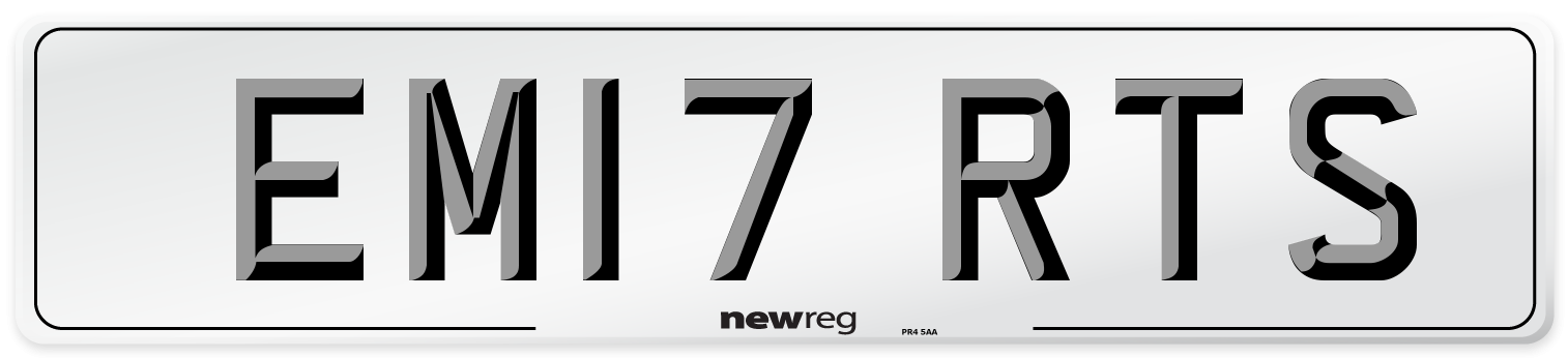 EM17 RTS Number Plate from New Reg
